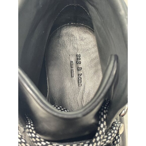 Rag & Bone Women's Lace Up Black Compass Ankle Leather Boots Sz 7 - NWOB - Picture 7 of 10